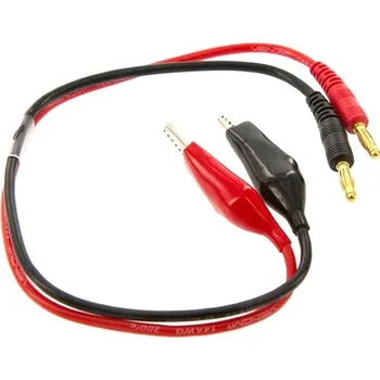 Nabíjecí kabel 20cm/ 14AWG - 4mm bullet/ krokosvorky