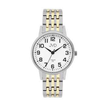 Hodinky JVD Pánské náramkové zlacené  titanové antialergické hodinky JVD JE5001.2 (JVD Pánské náramkové zlacené  titanové antialergické hodinky JVD JE5001.2)