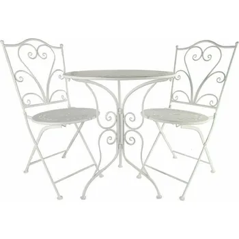 Zahradní sestava Kraftika Kovový stůl a židle Alex bílý