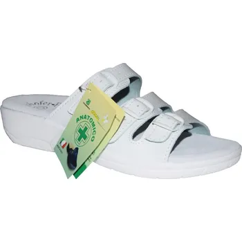 Dámská zdravotní obuv GoldenFit dámské zdravotní pantofle 10003 Barva: bílá, Velikost: 36