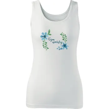 Dámské svatební tílko Tým nevěsty - modré květiny