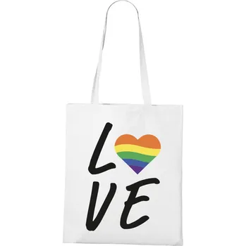 Plátěná taška Pride love, Barva Bílá, Velikost 40×45 cm, Canvas Nákupní taška 1104