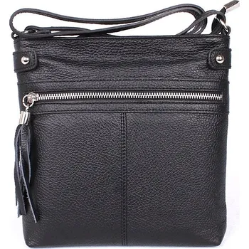 Kabelka Malá kožená černá crossbody kabelka Vera Pelle no. 60