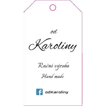 Speciální papír Tisk visačky zkosené rohy o rozměru 9x5cm