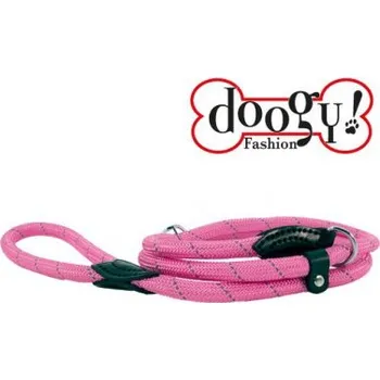 Vodítko pro psa ChD Nylonové lanové reflexní vodítko pro psy RUN-AROUND růžové Velikost: 6 mm x 1,5 m
