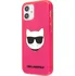 Pouzdro na mobilní telefon Karl Lagerfeld Choupette Head Fluo pro Apple iPhone 12 mini růžové