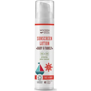 Přípravek na opalování WoodenSpoon Baby & Family opalovací tělové mléko SPF50 100 ml
