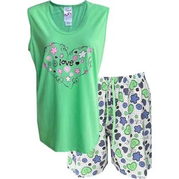 Dámské noční prádlo n-feel Dámské pyžamo šortkové vlomolla Barva: Zelená, Velikost: XL