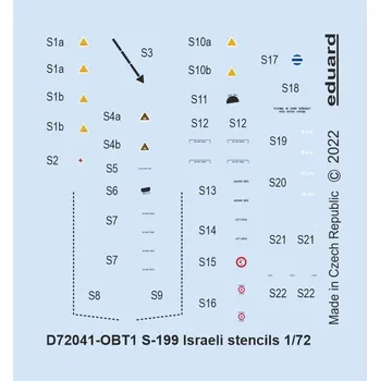Plastikový model Eduard 1/72 S-199 Israeli stencils (EDUARD)
