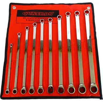 QUATROS Ráčnové klíče očkové 8-19mm velmi dlouhé, sada 10ks
