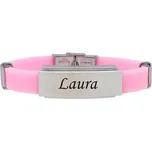 Doria Náramek se jménem růžový kaučuk / ocel A025