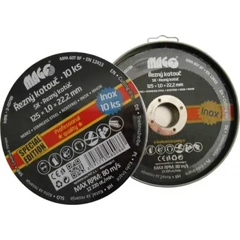 Řezný kotouč Magg Řezné kotouče na nerez 125x1,0x22,2mm/10ks set