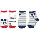 Eplus Sada 2 párů dětských ponožek - Mickey Mouse I love mummy Velikost nejmenší: 6 - 9 měsíců