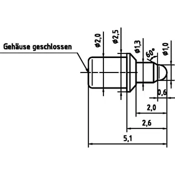 PTR Hartmann 5099-D-2.0N-AU-1.0C přesný testovací hrot