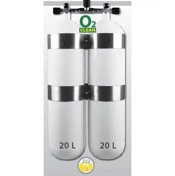 Lahev "dvojče" 2 x 20 L 230 bar s manifoldem a obručemi, Eurocylinder