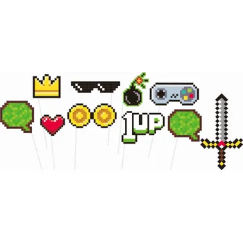 Party dekorace Godan Minecraft doplňky do fotokoutku 10 ks