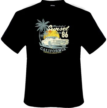 Pánské tričko Pánské tričko ADAMO tmavě šedé potisk SUNSET krátký rukáv 4XL - 12XL Adamo ODE-AD-131206-710 - 6XL