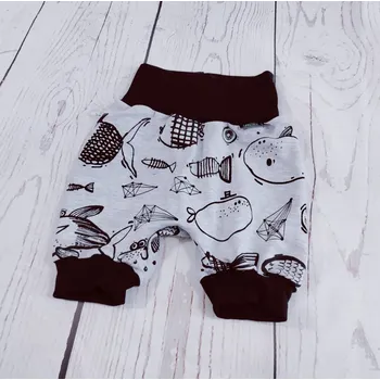 Chlapecké kraťasy Yháček Kraťásky/tříčtvrťáky Yháček, Ryby na šedém melíru Velikost: 116