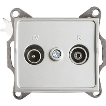 Elektrická zásuvka KANLUX LOGI Zásuvka TV-R průběžná - stříbrná