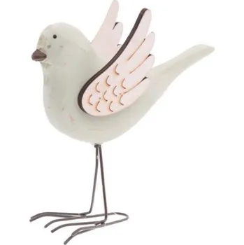 Samolepící dekorace Paper Design Ptáček dřevěný 10x9,5x4cm na kovových nohách, sv. zelený