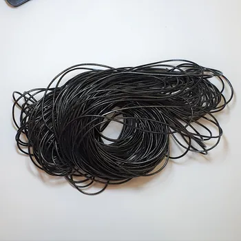 Řemínek průměr 2mm z pravé hovězí kůže kulatý - Barva Černá KU 003