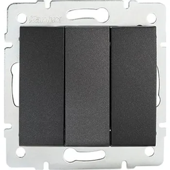 vypínač KANLUX LOGI Trojitý vypínač - č. 3 - grafit