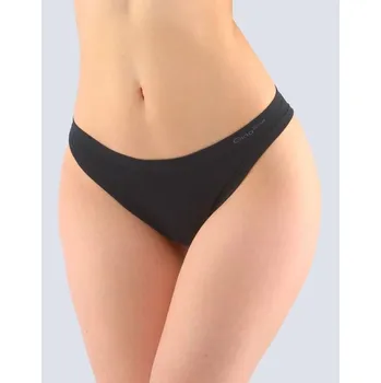 Kalhotky GINA dámské kalhotky brazilky, bezešvé, klasické, jednobarevné Bamboo PureLine 06015P černá M/L