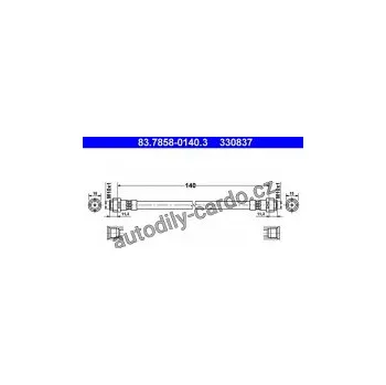 Přislušenství brzdového systému Brzdová hadice ATE 83.7858-0140 (AT 330837) - AUDI, SEAT, ŠKODA, VW