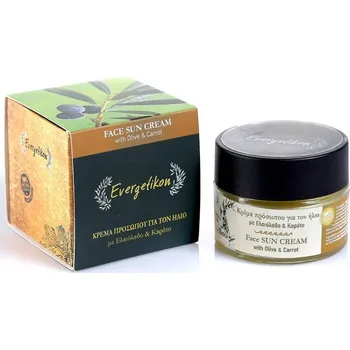 Evergetikon Přírodní krém na opalování na obličej 50 ml Přípravek na opalování Evergetikon Přírodní krém na opalování na obličej 50 ml