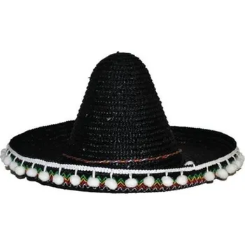 Karnevalový doplněk Funny Fashion Mexické sombrero černé 50 cm