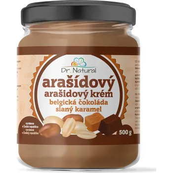 Natural Jihlava Arašídové máslo Belgická čokoláda a slaný karamel Dr. Natural 500 g