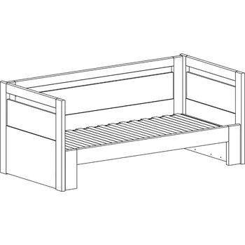 Nábytek BMB Postel Tandem PLUS s vysokými čely - masivní buk Moření: bordó, Provedení: oblé, Rozměr: 90/170 x 200 cm