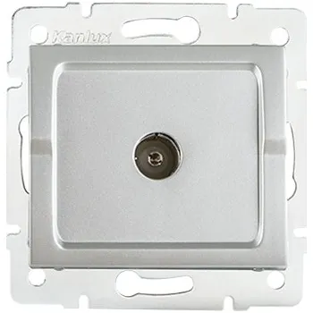 Elektrická zásuvka KANLUX LOGI Anténní zásuvka typu F koncová - stříbrná
