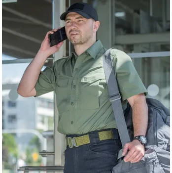 Pánská košile Helikon-Tex® Košile s krátkým rukávem Defender MK2® Ripstop, Barva: Camo green, Velikost: L