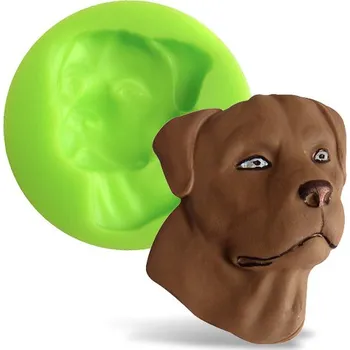 Jedlá dekorace na dort Silikonová formička hlava psa