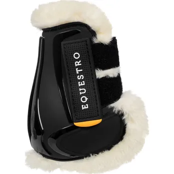 Ochrana nohy a ocasu EQUESTRO Kamaše zadní Ruby Equestro, s beránkem, pár, černé FULL