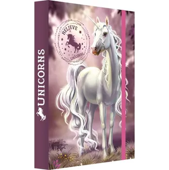 desky na sešit Box na sešity A4 Jumbo Believe in Unicorns