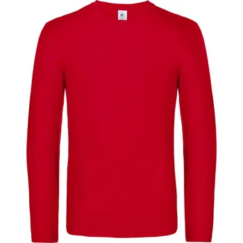 Pánské tričko Triko s dlouhým rukávem B&C LSL Ultra - červené, XL