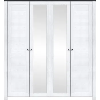 Šatní skříň NICEA šatní skříň, jasan bílý/ dub mořený tmavý