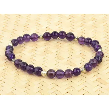 Náramek Ametyst náramek brus kuličky 6mm