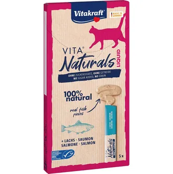 Pamlsek pro kočku Vitakraft Vita Naturals Liquid Snack losos 11× 5 ks