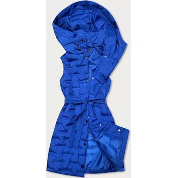 Dámská vesta Dlouhá dámská vesta v chrpové barvě s páskem (JIN217) odstíny modré S (36)