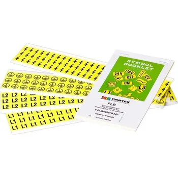Samolepící etiketa Partex PLB025025H40.LIT štítky 25x25 mm, blesk v trojúhelníku, žluté, 10x12ks