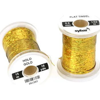 Plochá lametka Sybai Flat Tinsel 0,8mm Holographic Gold