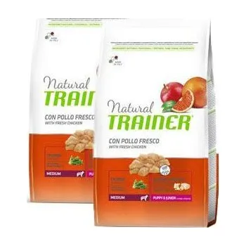 Krmivo pro psa Trainer Natural Medium Puppy & Junior Kuře 2x12kg