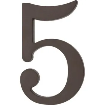 Domovní cedule PSG 64.125 - plastová 3D číslice 5, číslo na dům, výška 180 mm, hnědá