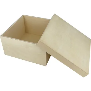 Dárková krabička EFCO Dřevěná krabička čtvercová s víkem 16x16x8cm