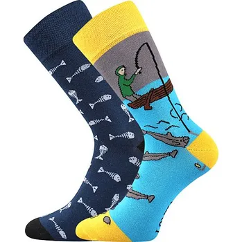 DOBLE barevné ponožky Lonka - RYBÁŘ (Lonka ponožky DOBLE)