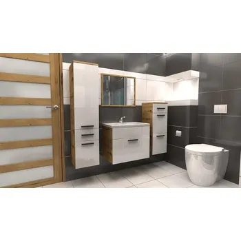 Koupelnový nábytek FALCO Koupelnová sestava Lora A artisan/bílý lesk