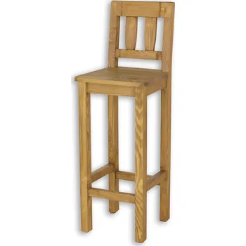 Drewmax KT708 barová židle masiv borovice rustikal (Voskovaný borovicový nábytek)